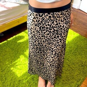 NWT victoria’s secret silk leopard print midi skirt